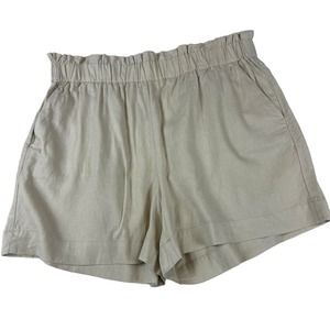 Eco-Threads women Large Linen Short High Waist Pull-on Short Pumice Stone New
